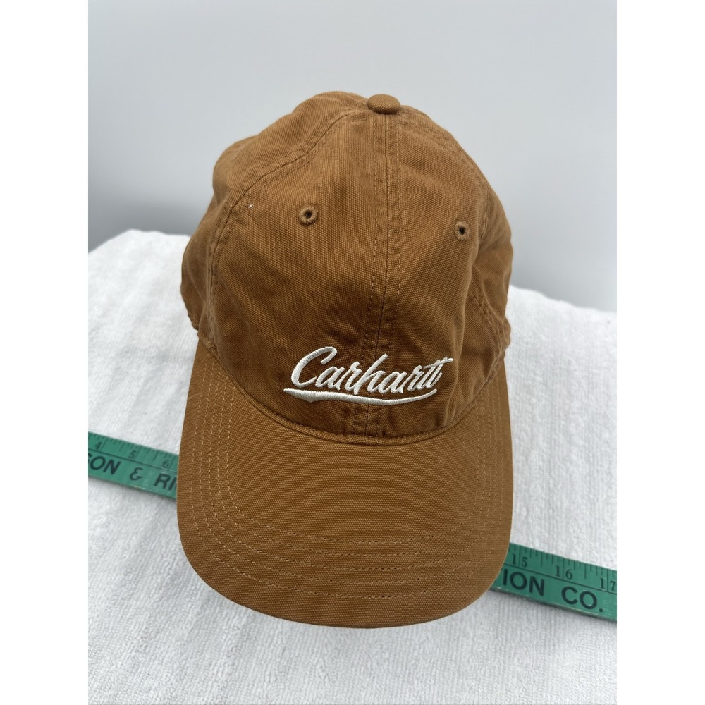 Carhartt Script Logo Canvas Baseball Cap Brown Adjustable Hat AH5247-W 105247